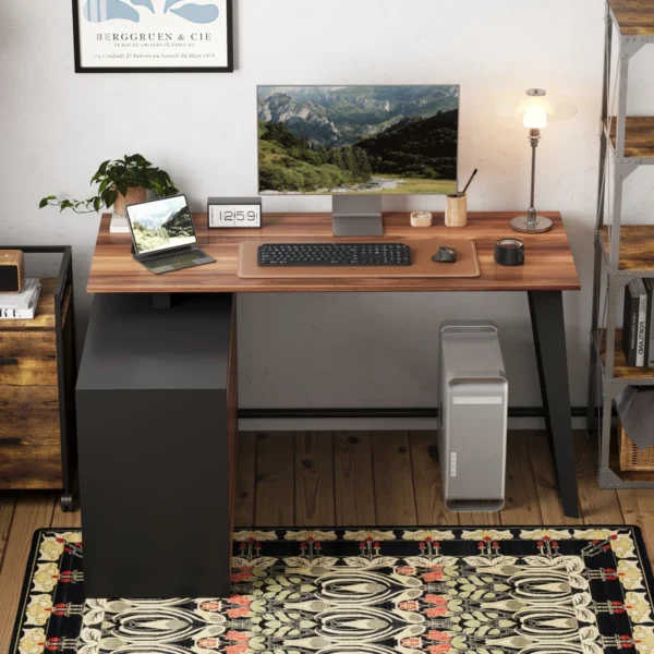 61.2” Wide Corner L-Shaped Computer Desk With 3 Drawers - Image 3